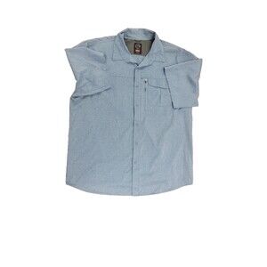 Wrangler ATG All Terrain Gear Men's Short Sleeve Button Up Shirt Blue XL